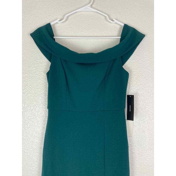 Lulus Dress Aveline Green Off the Shoulder Maxi Gown Prom Mermaid Formal Small S - Picture 5 of 12